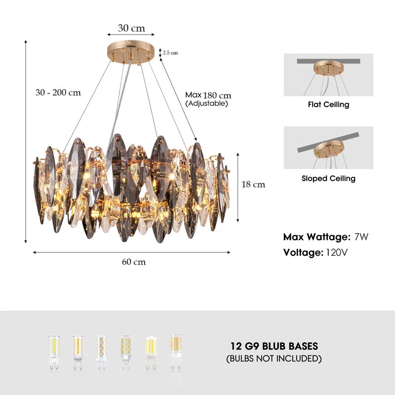 نجفة كريستال مودرن "هليا" Helia  Modern Crystal Chandelier
