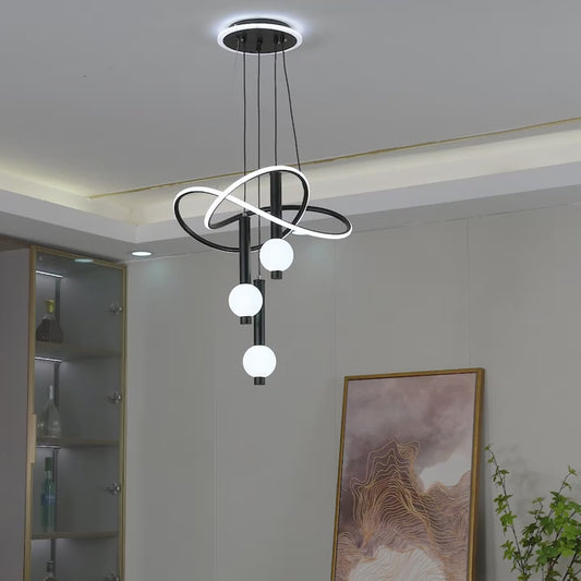 نجفة ليد مودرن "بيرا" Perla Modern LED Chandelier " with Three-Color Changing Bulbs "